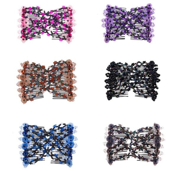 Hair Clips Assorted Colors and Designs Set of 6 Effortless Beauty Stretchable main image 8